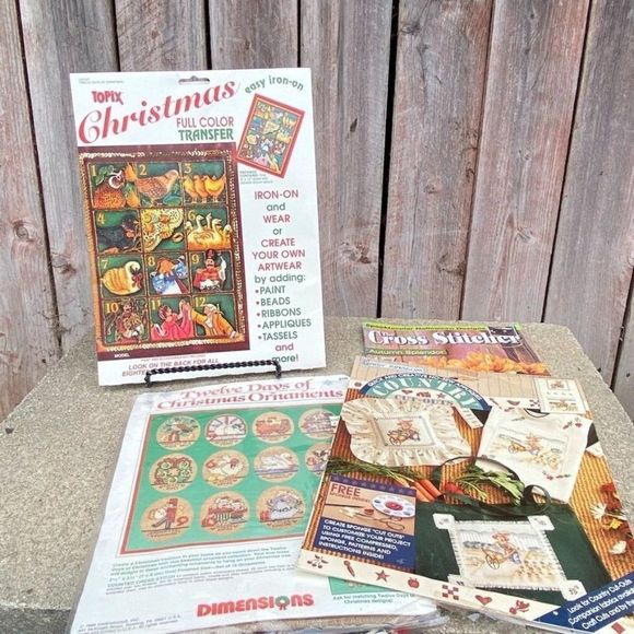NFS Vintage Holiday Cross Stitch Art Crafting Bundle Patterns Kits Magazine - Picture 1 of 15